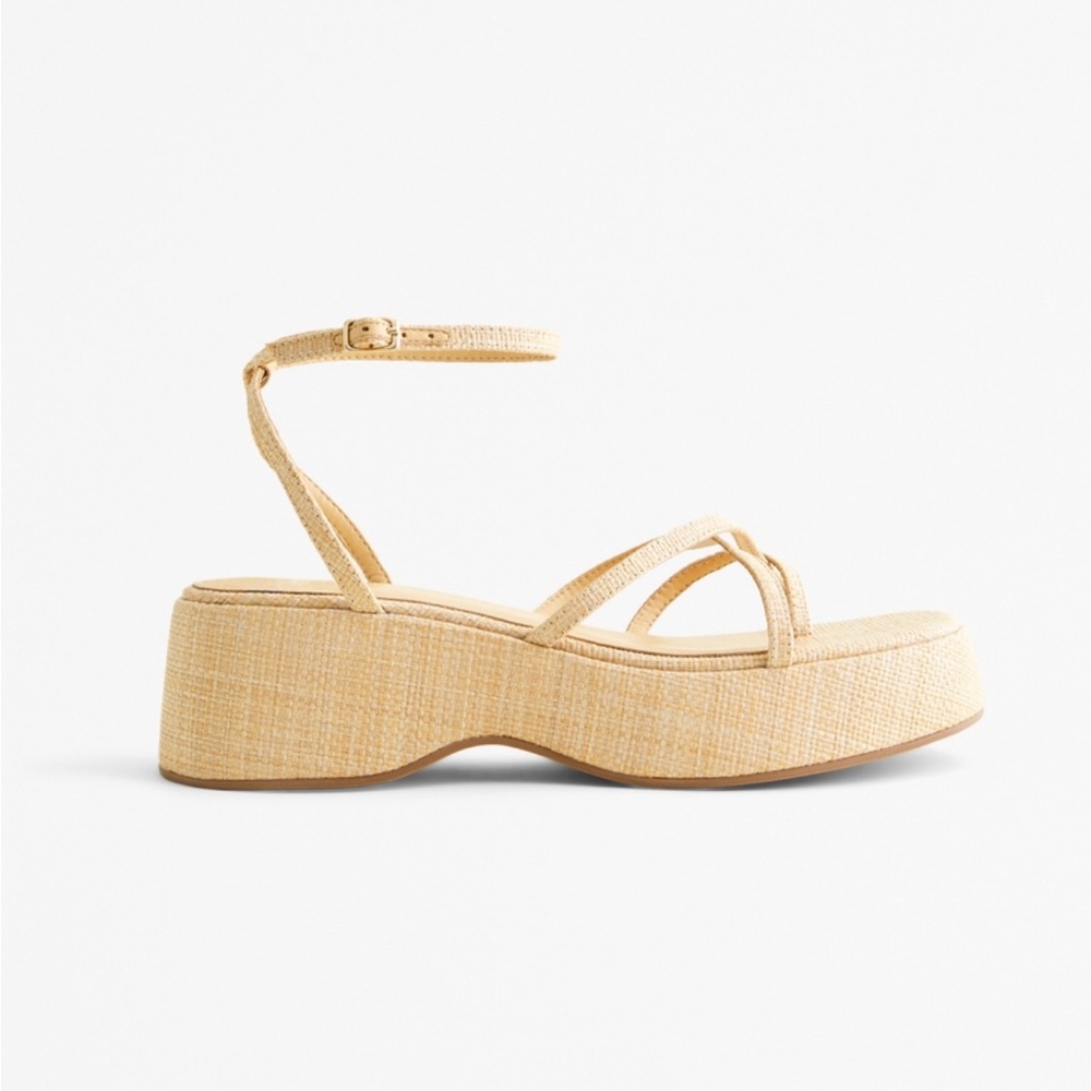Abercrombie & Fitch Natural Woven Platform Sandals